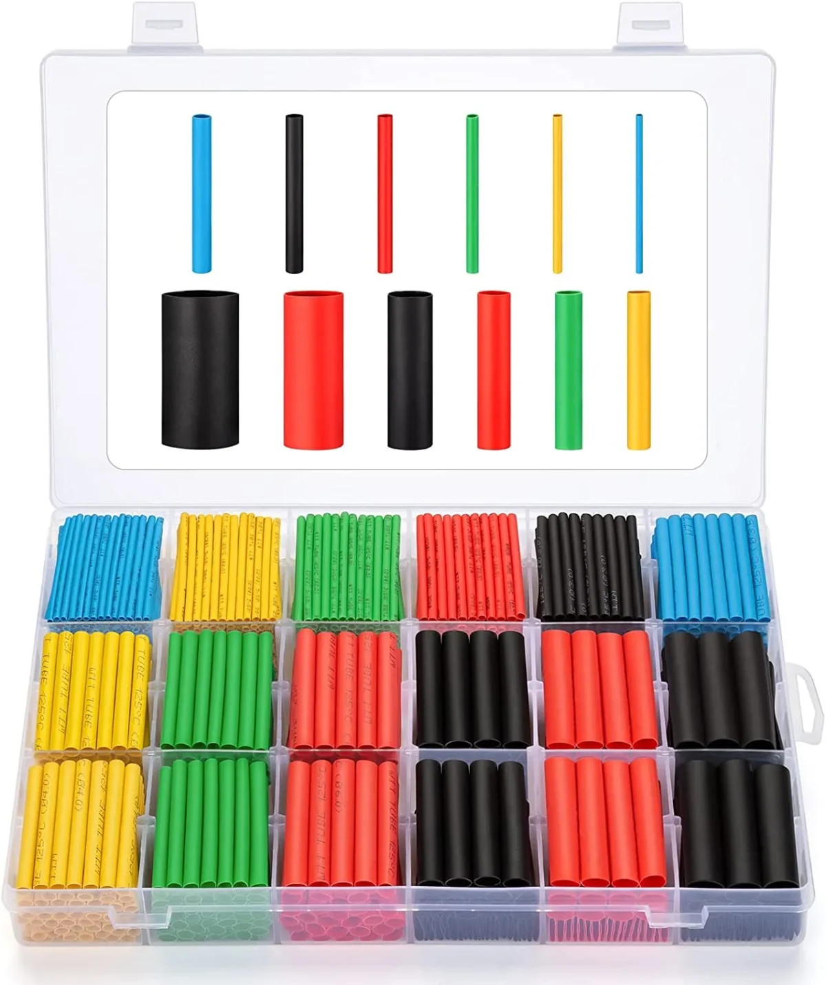 Eventronic Heat Shrink Tubing Electric Insulation Heat Shrink Wrap Cable Sleeve 5 Colors 12 Sizes, 900 Pcs