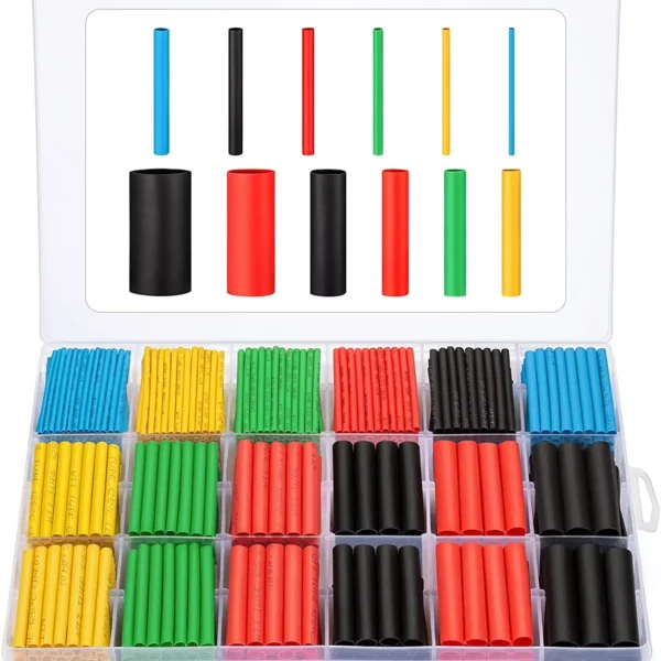 Eventronic Heat Shrink Tubing Electric Insulation Heat Shrink Wrap Cable Sleeve 5 Colors 12 Sizes, 900 Pcs