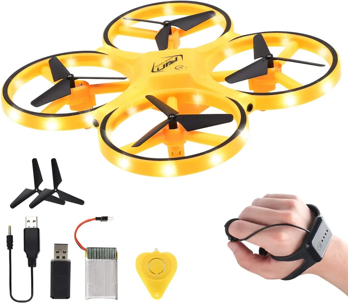 Rizwan01 2.4G Gravity Sensor RC Nano Quadcopter with Infrared Obstacle Avoidance, Mini Drone for Kids