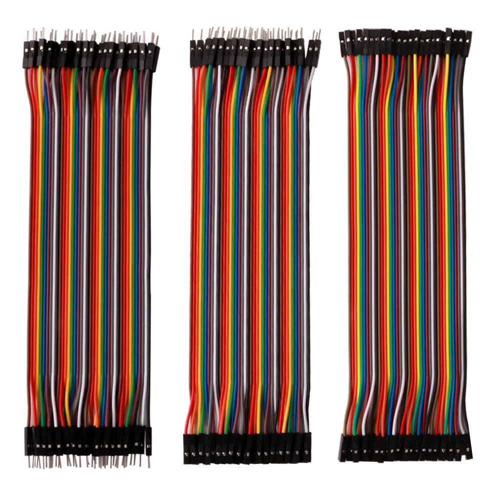 FULARR 120Pcs Premium 20cm Multicolored Dupont Wire Kit, 40pin Male to Male, 40pin Female to Female, 40pin Male to Female, Breadboard Jumper Wire Ribbon Cable, for Arduino Raspberry pi