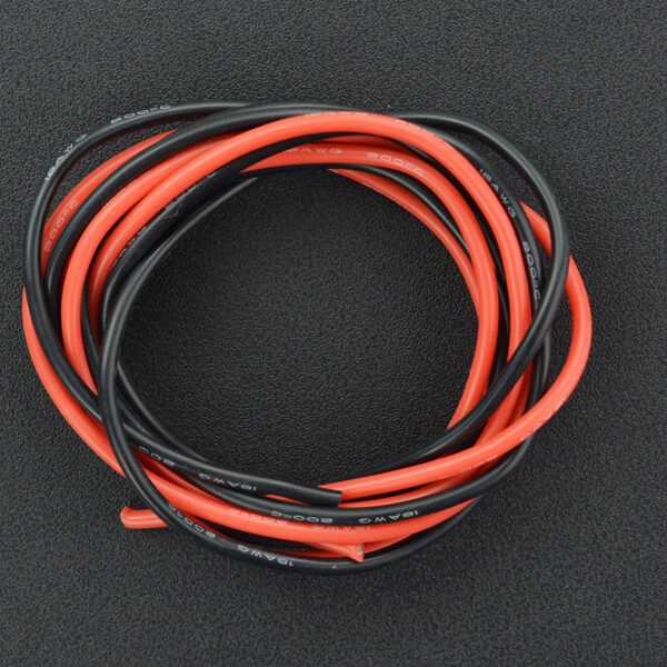 High Temperature Resistant Silicone Wire (18AWG 0.75mm2 1m Red & Black)