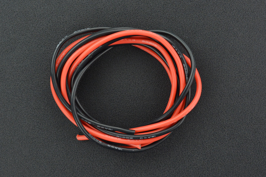 High Temperature Resistant Silicone Wire (18AWG 0.75mm2 1m Red & Black)