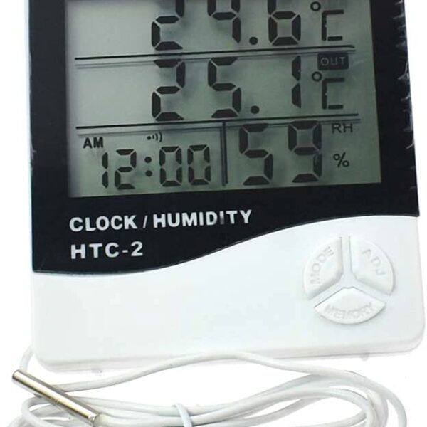 HTC-2 High Quality Room Electronic Temperature Humidity Meter Digital Thermometer Hygrometer Weather Station Alarm Clock