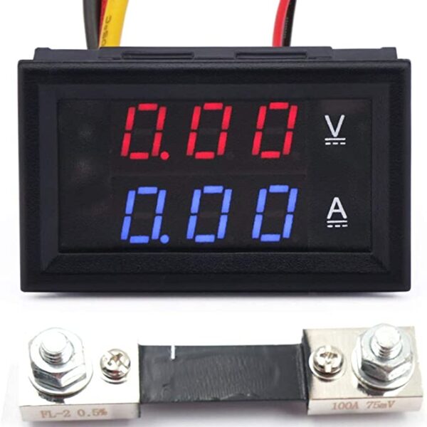 DC7-100VDC HIGH VOLTAGE RED ( BLUE VOL AMP METER 100A + 100 A BALLAST)