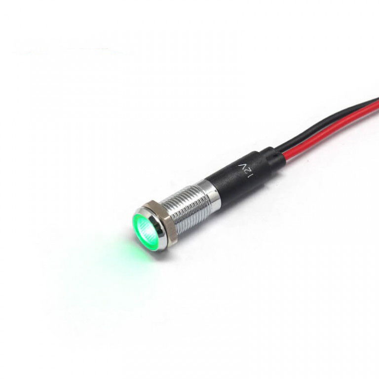 8MM LED INDICATOR LIGHT 220VAC GREEN