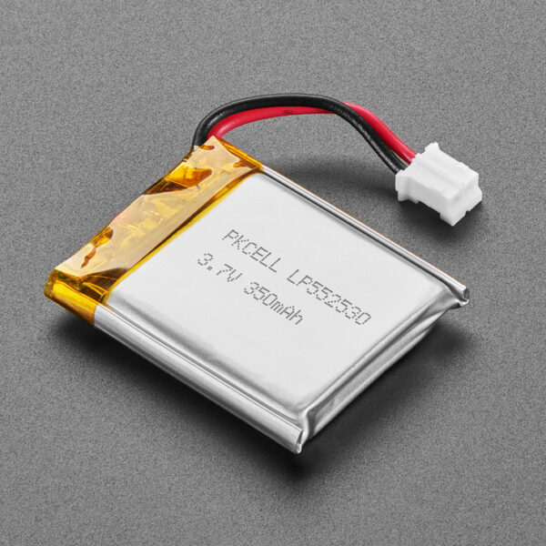 Lithium Ion Polymer Battery with Short Cable - 3.7V 350mAh