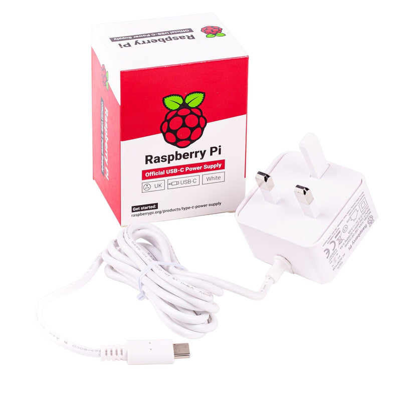 Raspberry Pi 4 Official Power Supply USB-C - UK Plug 5.1V 3A Black