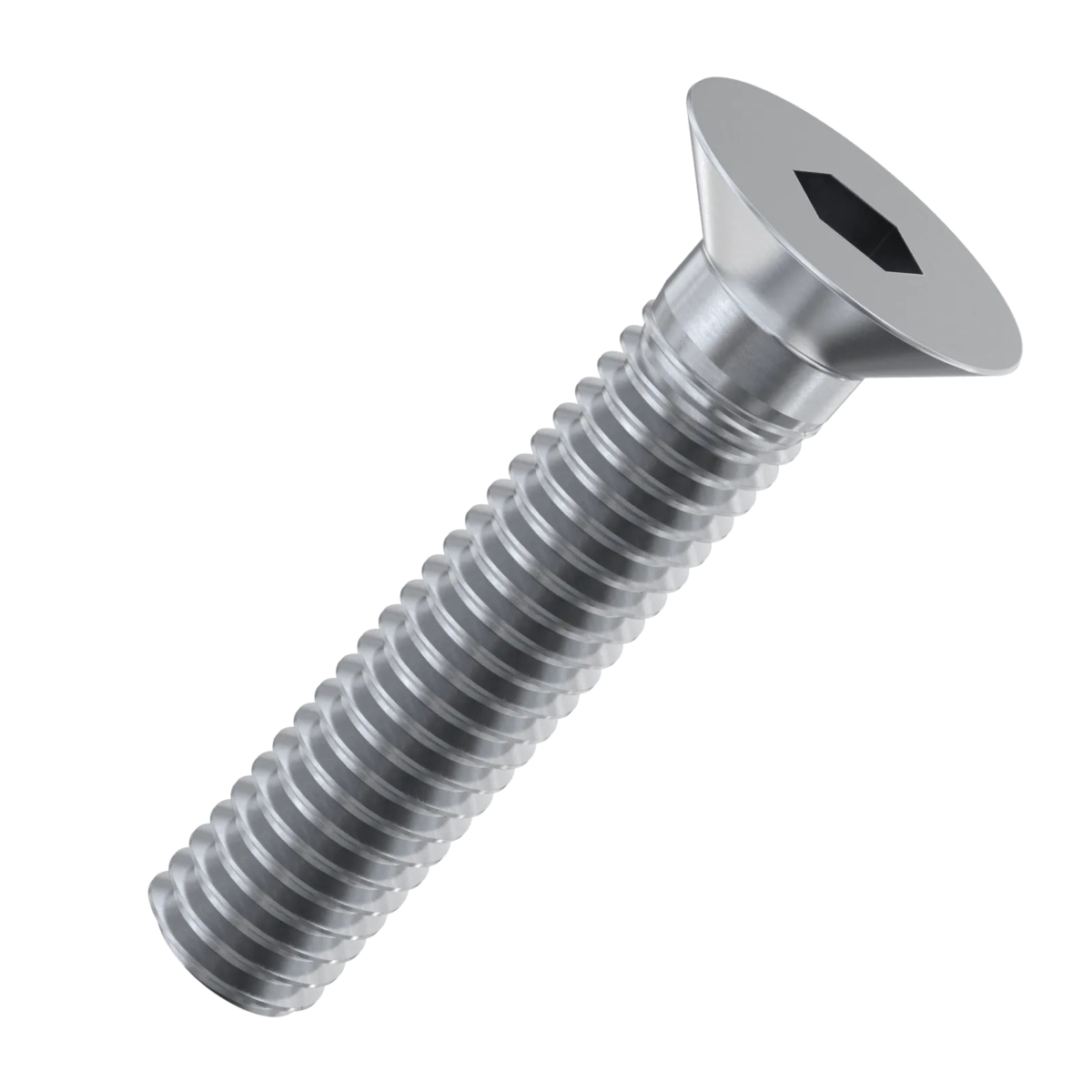 Bolt size 6mm C sunk head, Length 10 mm (stainless steel). With plain washer and locknut