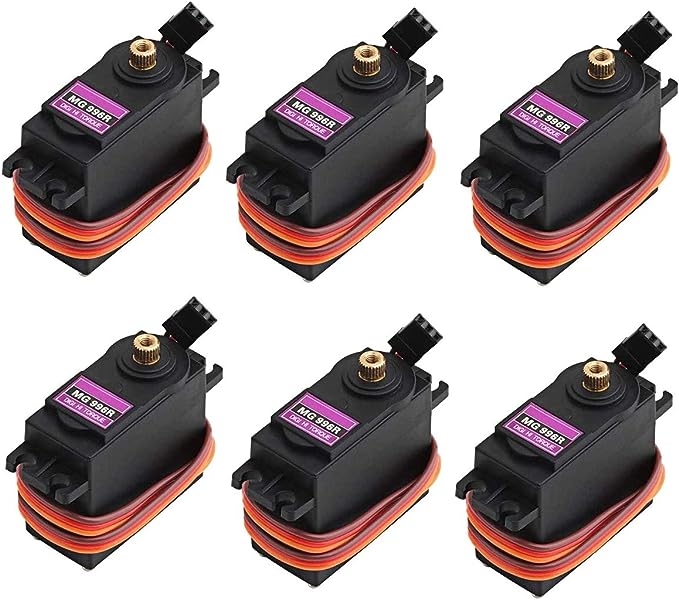 ETMall MG996R Torque Digital High Speed Metal Gear Servo Motor Compatible with Arduino Raspberry Pi Projects,6 Pieces