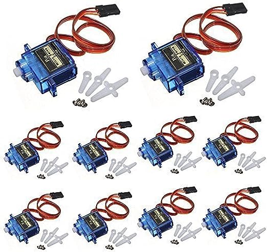 J-Deal 10x Pcs SG90 Micro Servo Motor 9G RC Robot Helicopter Airplane Boat Controls