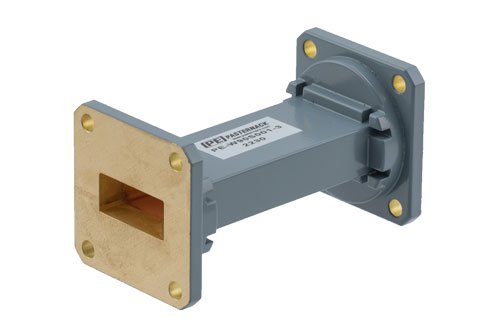 PE-W90S001-3 WR-90 Commercial Grade Straight Waveguide Section 3 Inch Length with UG-39/U Flange Operating from 8.2 GHz to 12.4 GHz