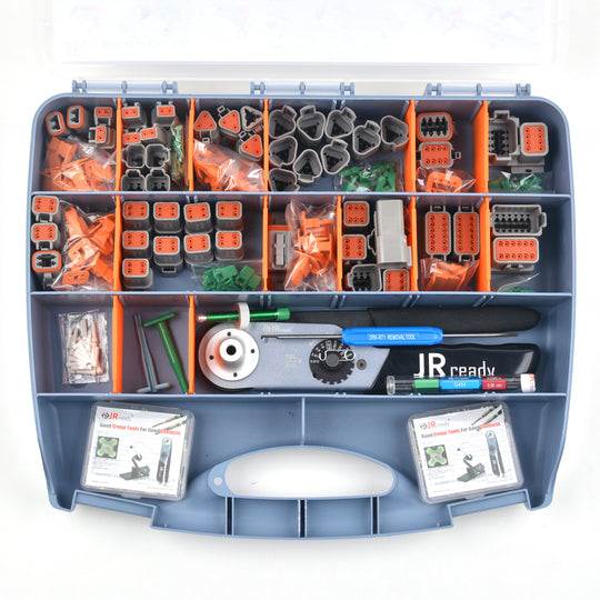 CONNECTOR KIT 2-12 PIN/SOLID TERMINALS WITH JRD-HDT-48 CRIMPER EQUIVALENT TO HDT-4800 CRIMP WIRE SIZE 12-22AWG