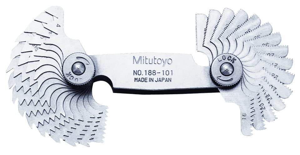 Mitutoyo Whitworth Screw Pitch Gages, 4 - 42 TPI