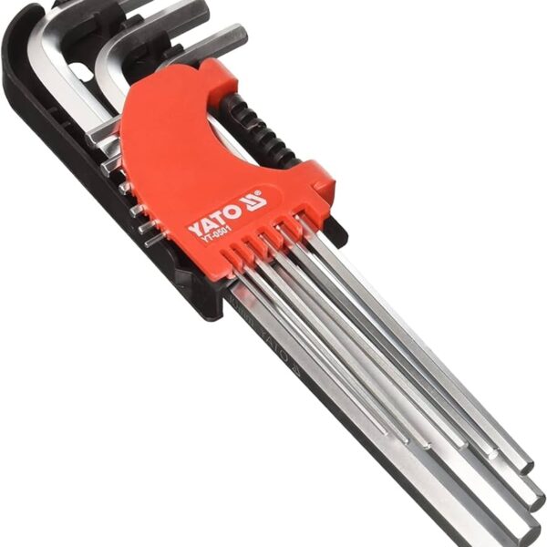 YATO Hex Key With Ball 9Pcs 1,5-10Mm Long Crv YT-0506