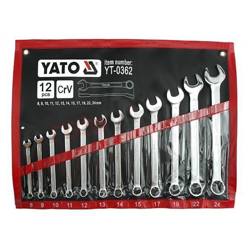 YATO 12Pcs Combination Spanner Set (8-24mm) YT-0362