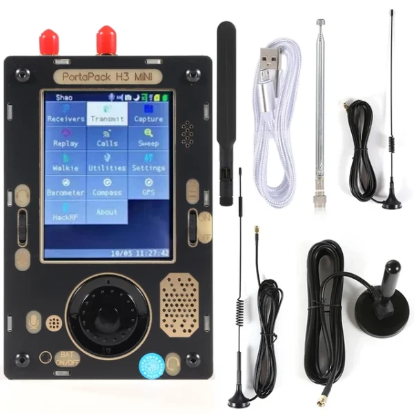 PortaPack H3 MINI + HackRF One SDR + Antenna + Case + Bag, Built-in Barometer Compass GPS Receiver