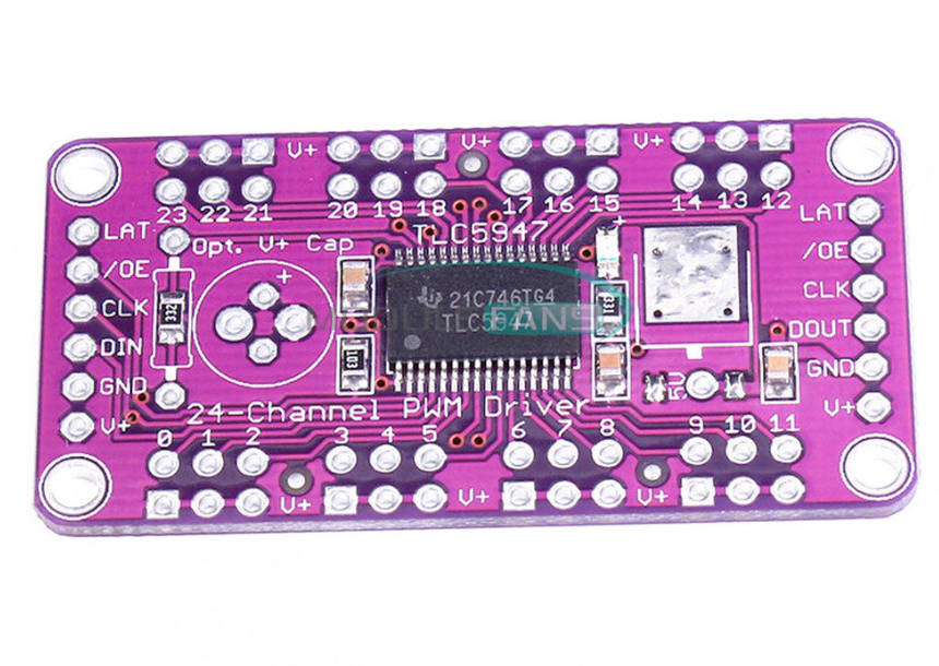 TLC5947 24-CHANNEL PWM LED DRIVER MODULE WITH INTERNAL OSCILLATOR